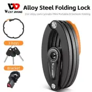 WEST BIKING Bicycle Folding Lock Anti-Theft Bike Chain Lock Portable Lock 3 Keys
