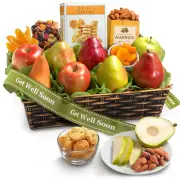 Get Well Soon Cheese and Nuts Classic Fruit Basket