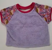 All natural, cotton toweling T shirt style dribble Bib/Coverall/Smock hed