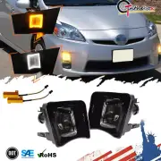 Black Lens SWITCHBACK LED Front Bumper Turn Signal Lights For 10-11 Toyota Prius (for: Toyota)