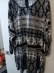 Sz 30 Autograph Black Off White Streach Long Tunic /short Dress
