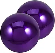 Toyvian 2pcs Mirror Reflective Ball Globes Small Spheres Decorations Mirrors Balls Finish Shiny Gazing Sphere Wish Silver Garden Gazing Ball Decorative Outdoor Decor Stainless Steel Purple