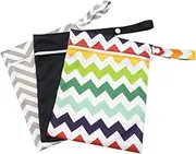 ERINGOGO 3Pcs Washable Diaper Bag Zipper Pouch Versatile Hanging Storage for Diapers for Showers Travel and Moms the Go