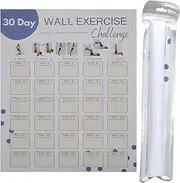 30 Day Exercise Wall Planner - Home Gym Bodyweight Challenge Poster, Daily Fitness trcker Sheet | Workout Schedule Organizer For Youth Adults, Blank Training Log Poster, Motivation Chart For Home Exe