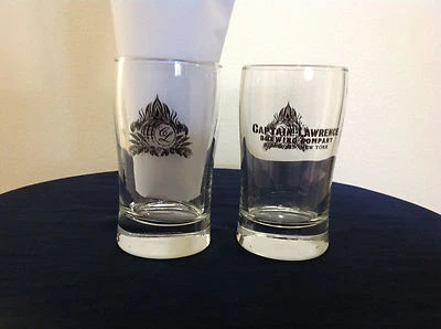 Captain Lawrence Brewing Co - 2 X double shot shooter Glass NEW Elmsford, NY