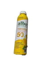 2 Alba Botanica Hawaiian 50 SPF Coconut Sunscreen Spray 8oz EXP 2/2025