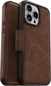 OtterBox iPhone 14 Pro Max (ONLY) Strada Series Case - Espresso (Brown), Card Holder, Genuine Leather, Pocket-Friendly, Folio case