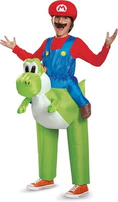 Super Mario Bros. Mario Riding Yoshi Inflatable Costume, Officially Licensed Sup