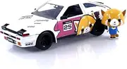 Jada Toys AE86 1:24 Scale Aggretsuko Toyota Car Scaled Model Vehicle with Aggretsuko Play Figure
