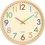 Silent Non-Ticking Wall Clock 12 inch Easy to Read, Battery Operated Quartz Modern Clock for Living Room Kitchen Bedroom Indoor Decor