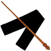 14" Hand Carved Mahogany Wood Credence Wizards Magic Wand Wicca Pagan w/Free Bag