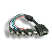 Kentek 1'ft VGA Male to 5BNC RGBHV Female Video Adapter Cord TV PC Display BLK