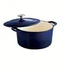 Tramontina Dutch Oven 6.5qt Round Enameled Cast Iron Gradated Cobalt Blue Lid