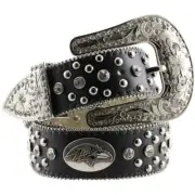 Baltimore Ravens Women's Leather Western Glitz Belt with Conchos