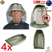 4x MOZZIE Fly Mosquito Insect Hat Net Mesh Bee Bug Protector Outdoor Fishing Cap