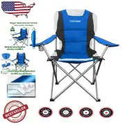 Oversized Folding Camping Chair with Cup Holder – Ideal for Fishing and Beach