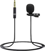 EZONEDEAL Professional Lavalier Lapel Microphone Omnidirectional Condenser Mic for lPhone Android Smartphone,Recording Mic for YouTube,Interview,Video etc - lavalier Microphone,Clip on Microphone