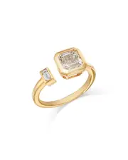 Bloomingdale's Fine Collection Certified Lab Grown Asscher & Emerald Cut Diamond Open Ring 14K Yellow Gold, 2.05 ct. t.w.