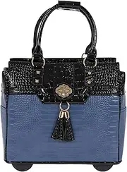 [JKM & Company] JKM and Company Alligator Compatible With Computer iPad, Laptop Tablet Rolling Tote Bag Briefcase Carryall Bag