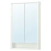 FAXÄLVEN mirror cabinet w built-in lighting, white, 60x15x95 cm
