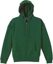 United Athletic 562001 Men's 10.0 oz T/C Sweatshirt, Full Zip Hoodie, Fleece Lined, Ivy Green, 2XL