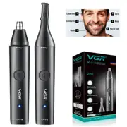 2 In-1 Electric Rechargeable Washable Nose Eyebrow Hair Trimmer for Men