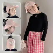 Ages2-8 Embroidery Bow Baseball Cap High Ponytail Children Sun Hat Summ V4U2
