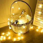 Globe String Lights 50LED with Remote Timer,120CM/40FT USB Plug Play Fairy String Light 8 Modes Dimmable for Indoor Bedroom Outdoor Party Wedding Christmas Tree Garden
