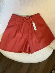 Rebecca Taylor Women Coral Linen-Blend Pajama Shorts | Extra Small