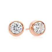 9ct Rose Gold Cubic Zirconia Bezel set Stud Earrings