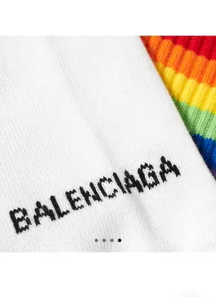 賠售 BALENCIAGA Rainbow Kiss Me Socks 白色中長襪 彩色 巴黎世家 彩虹