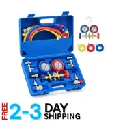AC Manifold Gauge Set Aluminum 3-Way with 5FT Hoses for R134a R12 HVAC Kit