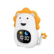 Lion Alarm Clock Cute Touch Night Light 9 Colors & 6 White Noise Sounds Ok to Wake with Child Lock Sleep Training & Time Learning