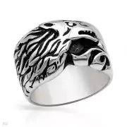 Dragon Gentlemens Ring Well Made in Black Enamel and Stainless steel.