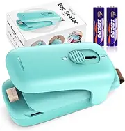 TYHJOY Mini Bag Sealer, Handheld Vacuum Heat Sealer and Cutter, Portable Chip Bag Resealer Sealing Machine for Snack Plastic Fresh Bags Cookies Green - Battery Not Included (Green)