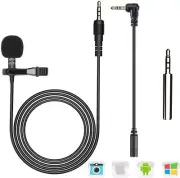 AGPTEK Z02 Clip Pin Mini Microphone 3.5mm Jack Battery Powered with storage bag