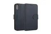 Fashion Navy Cowhide Genuine Leather Wallet For iPhone XS MAX Case