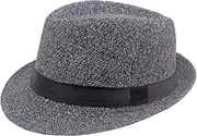 [HAMKVBPR] Men's Jazz Hat Men's Woolen Top Hat Casual Rolled Edge Jazz Hat Sun Protection and Sunshade Hat Mens Panama Hat