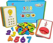 Curious Columbus Toddler Flash Cards – Jumbo Number Flashcards with Magnetic Numbers and Fractions – Maths Learning Games for Preschool, School and Homeschool Activities