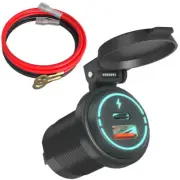 Dual USB Type-C Port Car Charger Cigarette Lighter Socket Charging Power Outlet (for: MG)