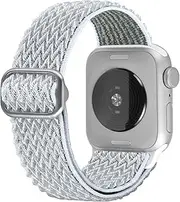 [MABEKS] Nylon Stretchy Solo Loop Watch Strap, Compatible with Apple Watch Series 10/9/8/7/6/5/4/3/2/1 SE Ultra, Adjustable Replacement Strap for Men Women 49/45/44/42/41/40/38mm
