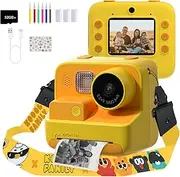 Mafiti Kids Camera Instant Print, 48MP Digital Camera with Zero Ink, Selfie 1080P Video Camera with 32G TF Card, Toys Gifts for Girls Boys Aged 3-12 for Christmas/Birthday/Holiday (Orange)