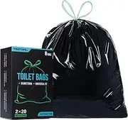 TRIPTIPS Portable Toilet Bags, 40 Count, 8 Gallon Capacity, Drawstring Design, No-Leakage Guarantee, Odor-Free, Universal Fit, Convenient for Camping, Traveling, Backpacking