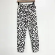 Grayson Threads Women's S Leopard Print Jogger Pants Sweatpants Beige Gray