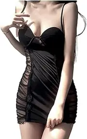 [JINZIJINYU] Sexy Bodysuits Lace Teddy Corset Sexy Ice Silk Pajamas Suspenders Underwire Push Ups Transparent Uniform Suits Tempting Sexy Tights