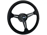 1984-2004 Ford Mustang 6 Bolt Suede Steering Wheel Slots Kit, Blue Oval Script (for: Ford)