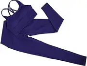 [CATIEBYE] High Waist Yoga Pants Set Flared Leggings Cross Bra Wear Matching Sets Women Clothing Dark Blue