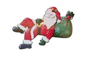 Christmas Fence Signs Decoration Fence Peeker for Outdoor Garden Decor-Lying Santa Clause