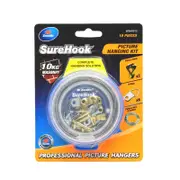 Zenith 10kg Brass Plated SureHook 10 Piece Masonry Picture Hanging Kit