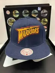 Golden State Warriors Mitchell & Ness “XL Wordmark Collection” Navy Snapback Hat